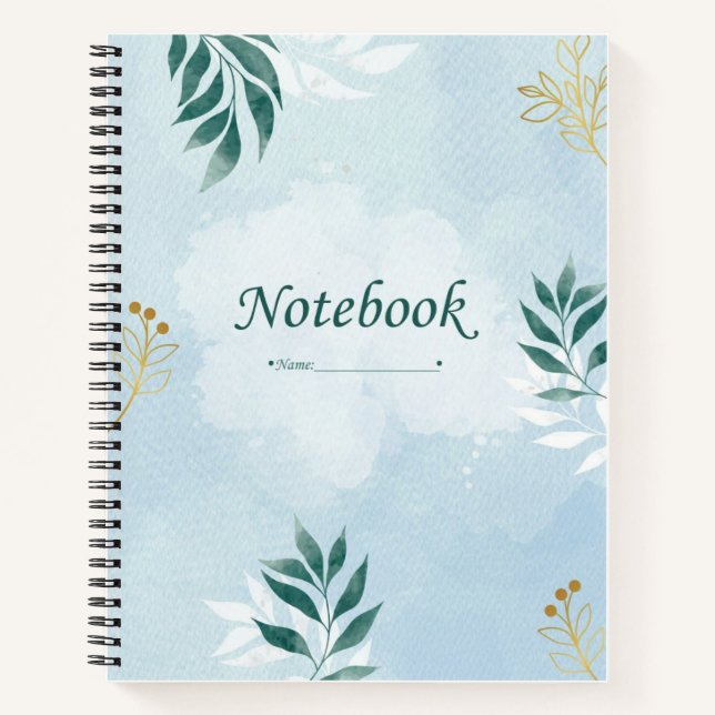 Sky-Blue Spiral Notebook (Front)