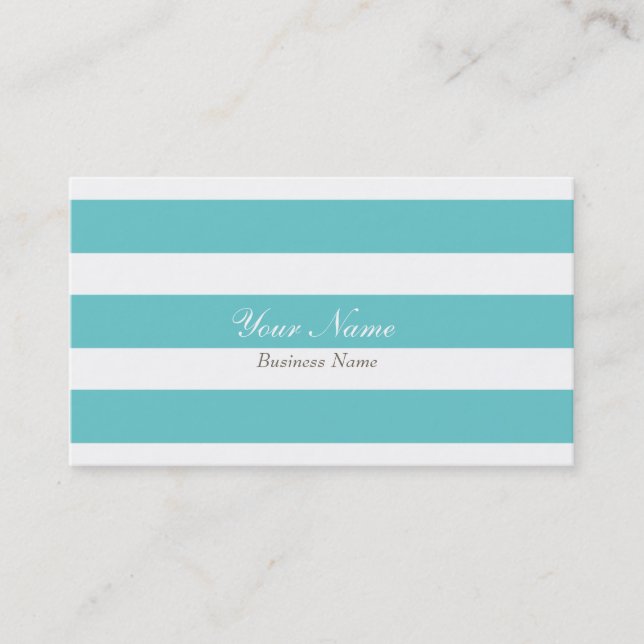 Sky Blue Stripe Business Card (Front)