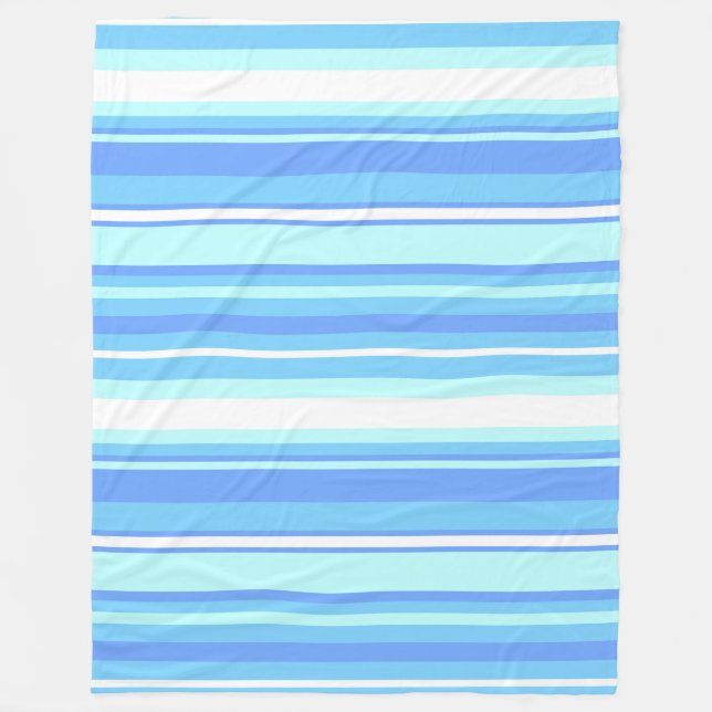 Sky blue stripes fleece blanket (Front)