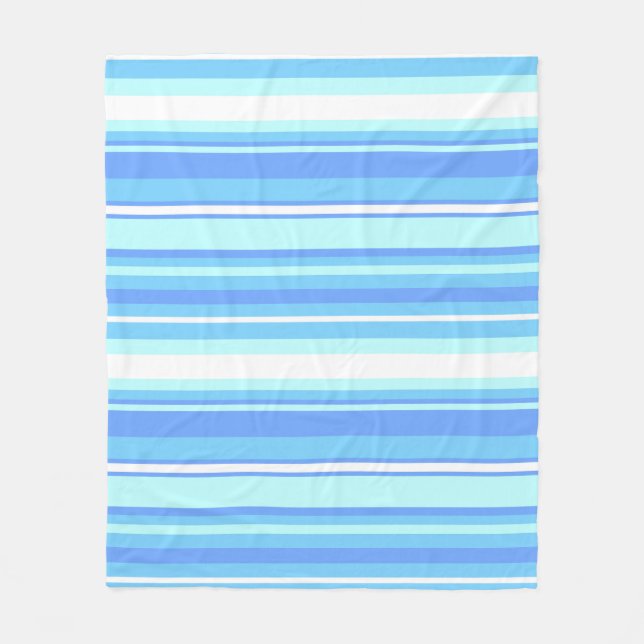 Sky blue stripes fleece blanket (Front)