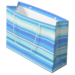 Sky blue stripes large gift bag