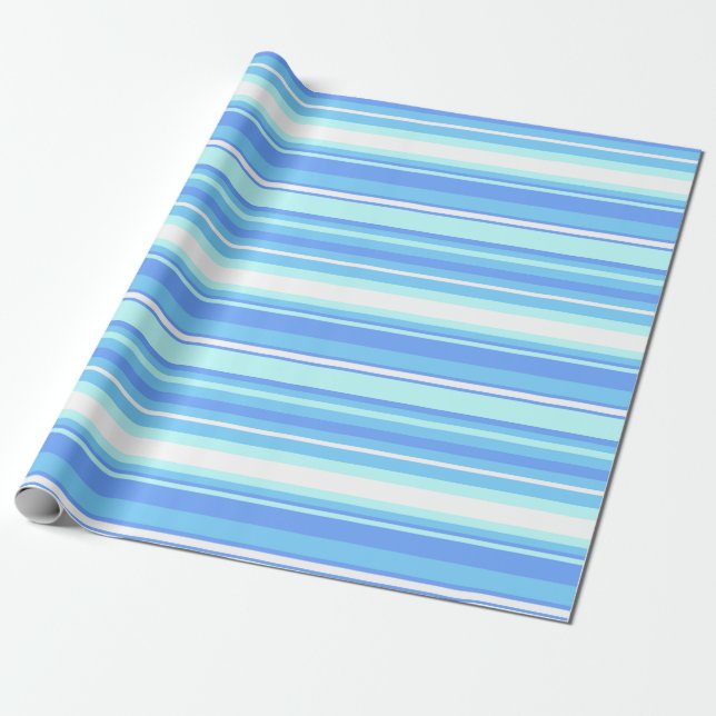 Sky blue stripes wrapping paper (Unrolled)
