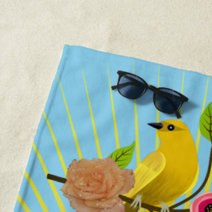 Sky Blue Sunshine & Dew Drops Beach Towel