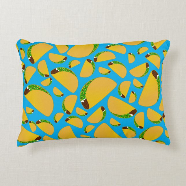 Sky blue tacos decorative pillow (Front)