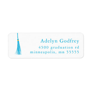 Sky Blue Tassel Graduation Return Adresse