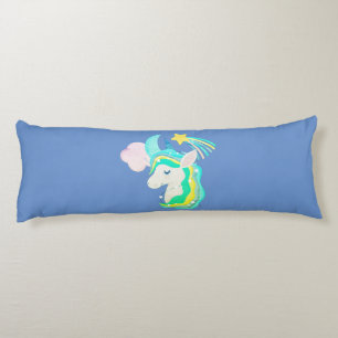 Sky Blue Unicorn Rainbow Body Pillow