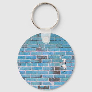 Sky Blue Vintage Brick Wall Texture Keychain