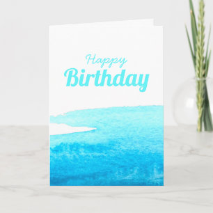 Sky blue watercolor swish card