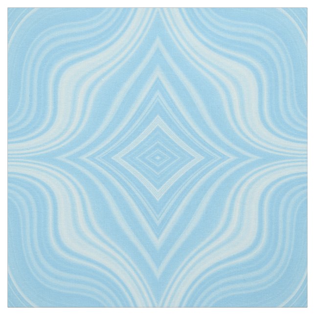 Sky Blue Wavy Rhombus Pattern Fabric (Swatch)