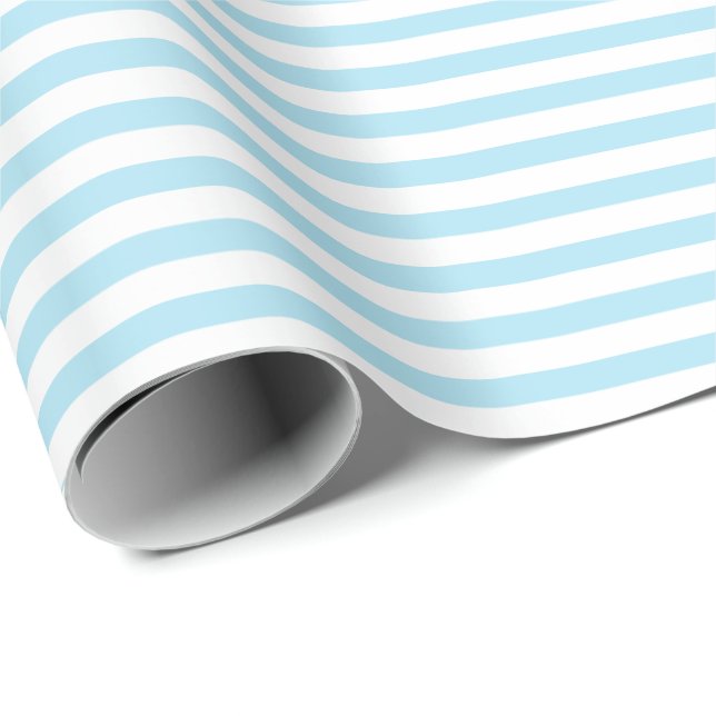 Sky Blue | White Stripe Wrapping Paper (Roll Corner)