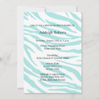 Sky Blue White Zebra Animal Bridal Shower