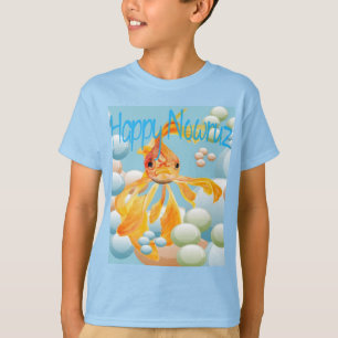 Sky-Blue Wishes Happy Nowruz Goldfish T-Shirt