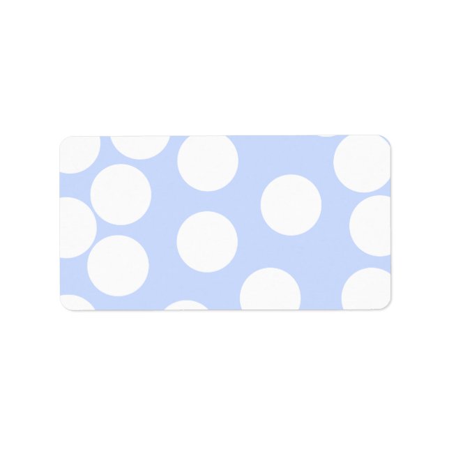 Sky blue with large white dots. label (Front)