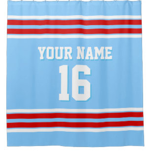 Sky Blue with Red White Stripes Sports Jersey