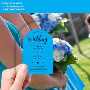 Sky Blue Zazzle Acrylic Wedding Invites Acrylic Invitations