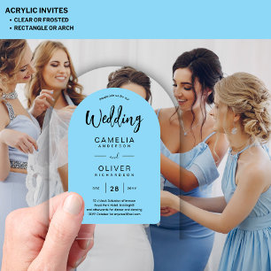 Sky Blue Zazzle Acrylic Wedding Invites Acrylic Invitations