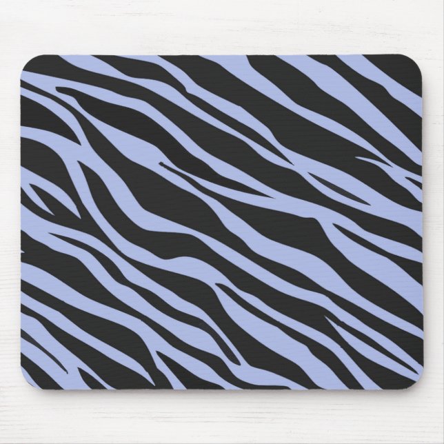 Sky Blue Zebra Striped Mouse Pad (Front)