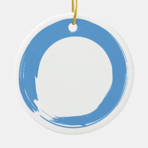 Sky Blue Zen Symbol Ceramic Ornament