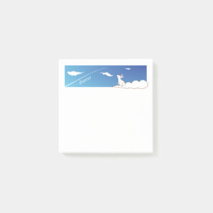 Sky Bunny Sticky Notes with Customizable Text