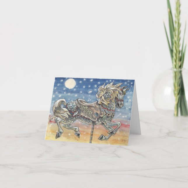 "Sky Carousel", une carte de voeux manège (Devant)