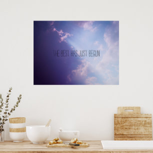 Sky Clouds Pastel Photo Inspirational Custom Text Poster