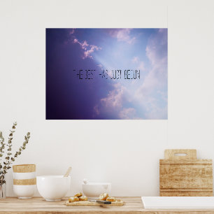 Sky Clouds Pastel Photo Inspirational Custom Text Poster
