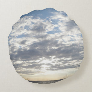 Sky & Clouds Round Pillow