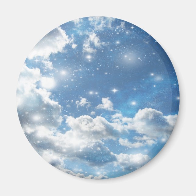 Sky Clouds Sparkles Magnet (Front)