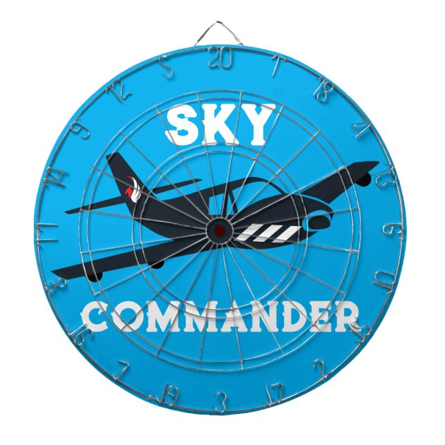Sky Commander Typography, Airplane Flying,Aviation Dartboard (Front)