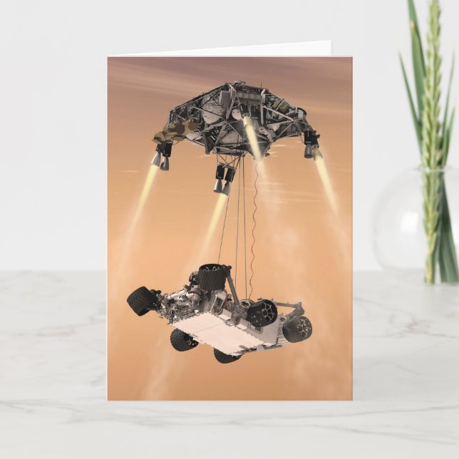 Sky Crane Manoeuvre During Curiosity's Mars Descen Card (Front)