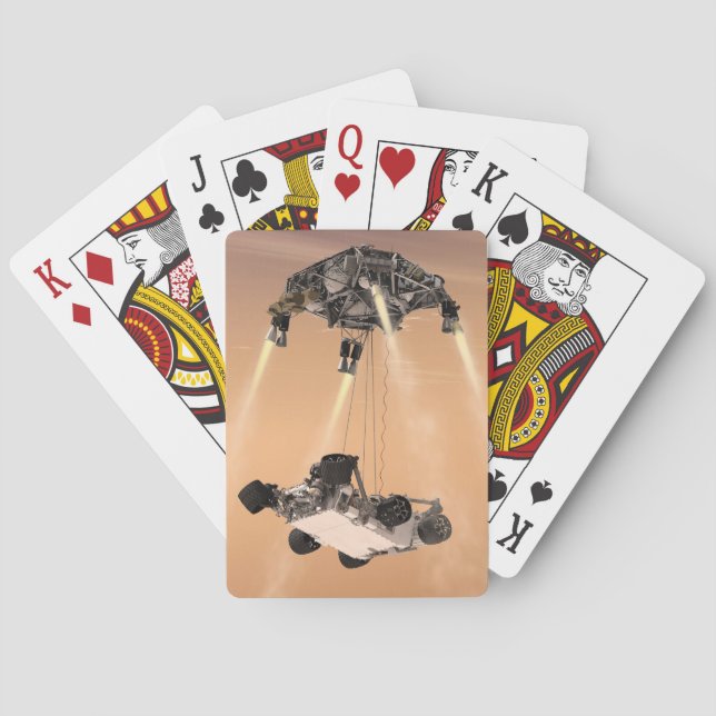 Sky Crane Manoeuvre During Curiosity's Mars Descen Playing Cards (Back)