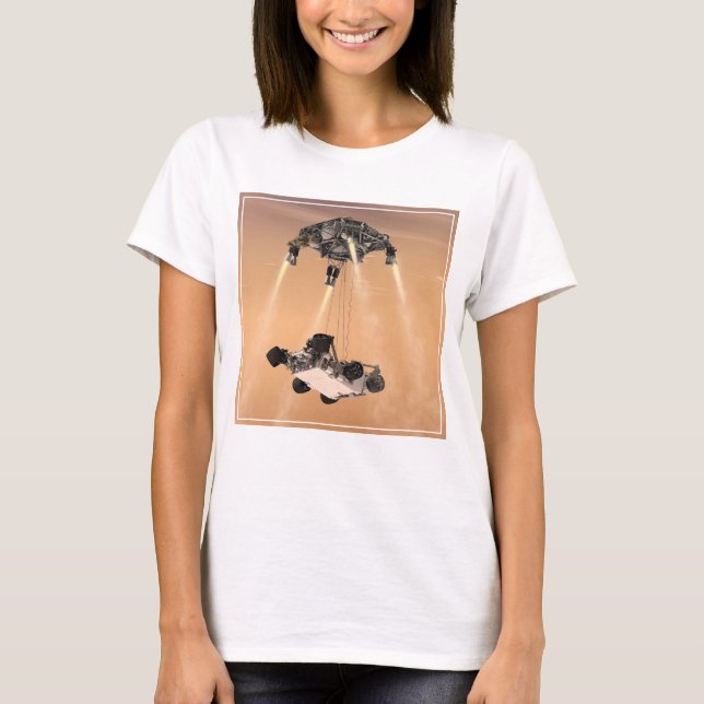 Sky Crane Manoeuvre During Curiosity's Mars Descen T-Shirt (Front)
