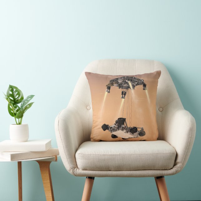 Sky Crane Manoeuvre During Curiosity's Mars Descen Throw Pillow (Chair)