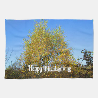 Sky Dancing Autumn Leaves - Custom Thanksgiving Kitchen Towel