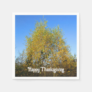 Sky Dancing Autumn Leaves - Custom Thanksgiving Napkin
