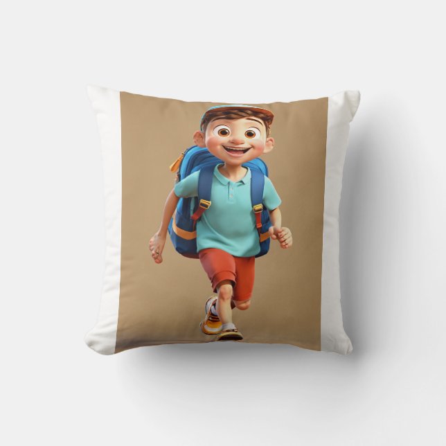 Sky-Dash Sammy Throw Pillow (Front)