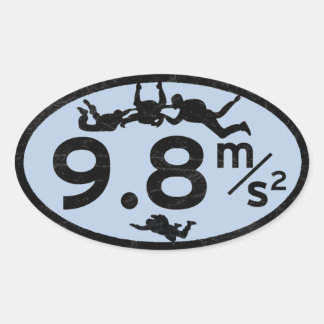 Sky Dive Gravity Oval Sticker