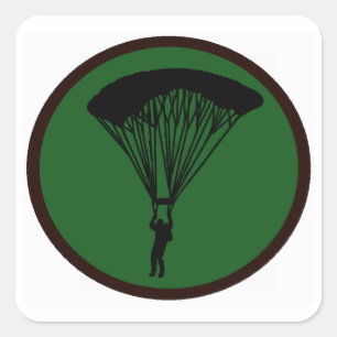 SKY DIVE GREEN SQUARE STICKER