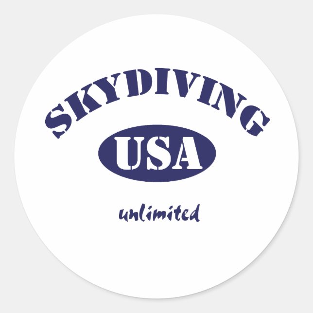 Sky Dive USA unlimited Classic Round Sticker (Front)