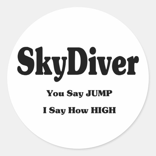 Sky Diver Classic Round Sticker (Front)