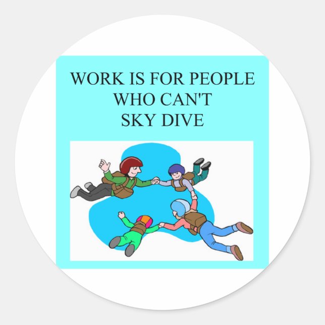 sky diver gifts classic round sticker (Front)