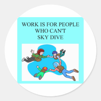 sky diver gifts classic round sticker