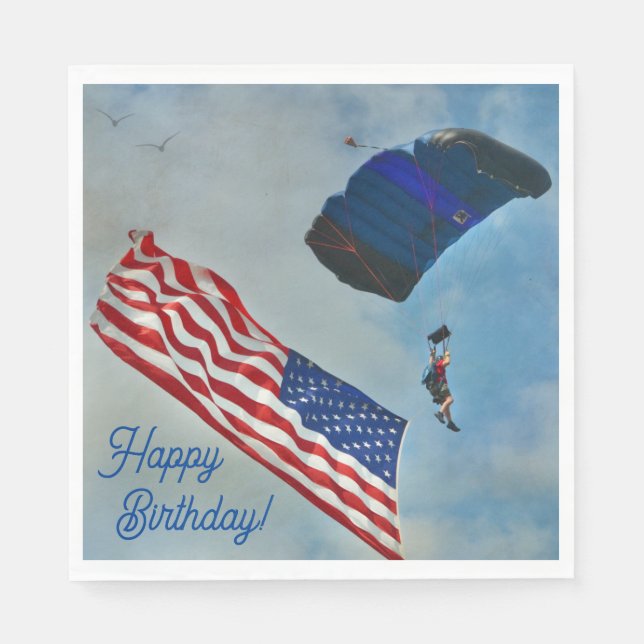 Sky Diving American Flag Napkin (Front)