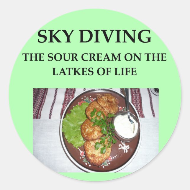 sky diving classic round sticker (Front)