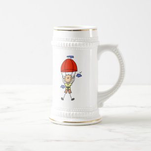 Sky Diving Stick Figure Beer Stein