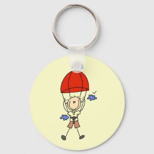 Sky Diving Stick Figure Keychain