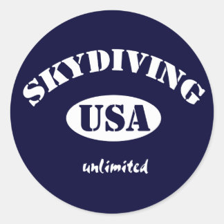 Sky Diving USA unlimited Classic Round Sticker