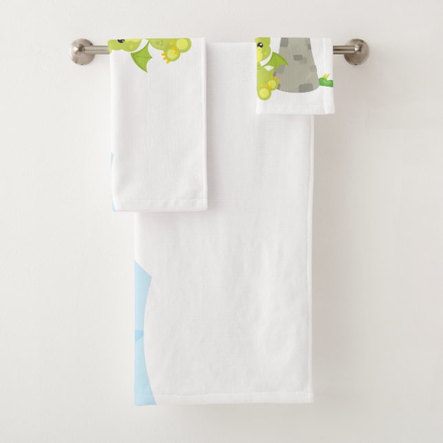 Sky Dragon Kid's Personalized Bath Towel Set (Insitu)