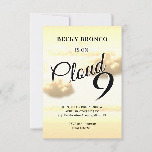 Sky dreamy cloud nine vintage save the date (Front)
