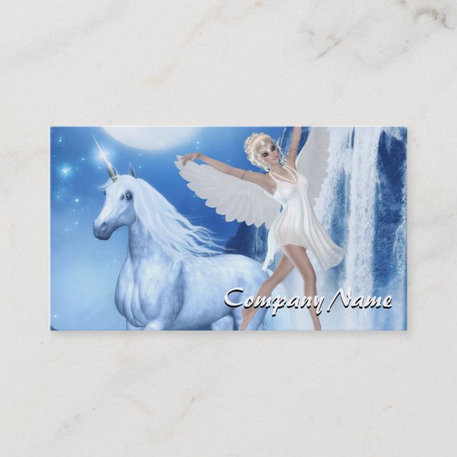 Sky Faerie Asparas and Unicorn Business Card (Front)